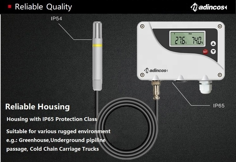 MTH800:0.3% Wall Type Digital LCD Display Temperature and Humidity Transmitter with Seperate 0- 120degC High Temperature Sensor