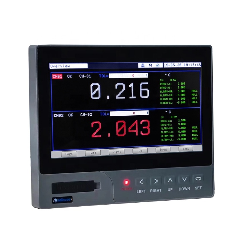 MPR5000ST:Touch Screen Industrial Digital Paperless 4-20ma PT100 Vibration+Temperature Data Logger with USB+4-20ma+Ethernet