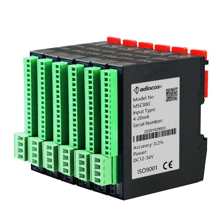 MSC880: High Precision Isolated 8 Channel 4 20ma +PT1000+Thermocouple S J T K Type Input RS485 Temperature Module to Modbus RTU