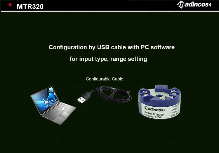 MTR320:0.1% 24VDC 2 wire 4-20ma Head Mounted Temperature Transmitter with Programmable Universal Thermocouple+RTD PT100 Input