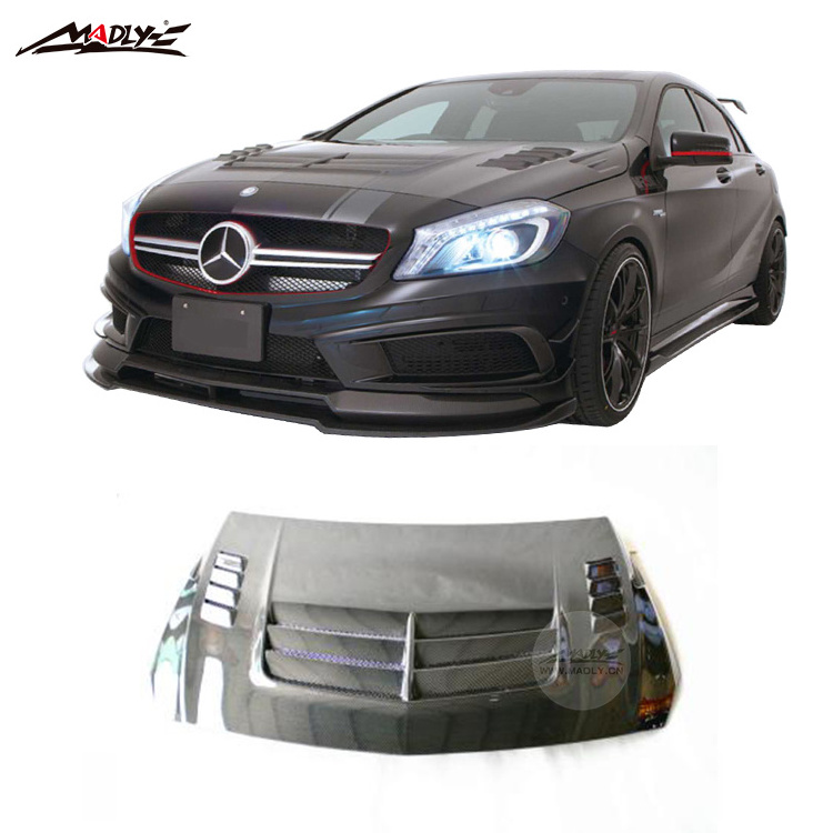 Body kit For Mercedes Benz A Class W176 A45 AMG body kits VRS Style Carbon Fiber Front Lip Rear Diffuser Side Skirt Spoiler Hood