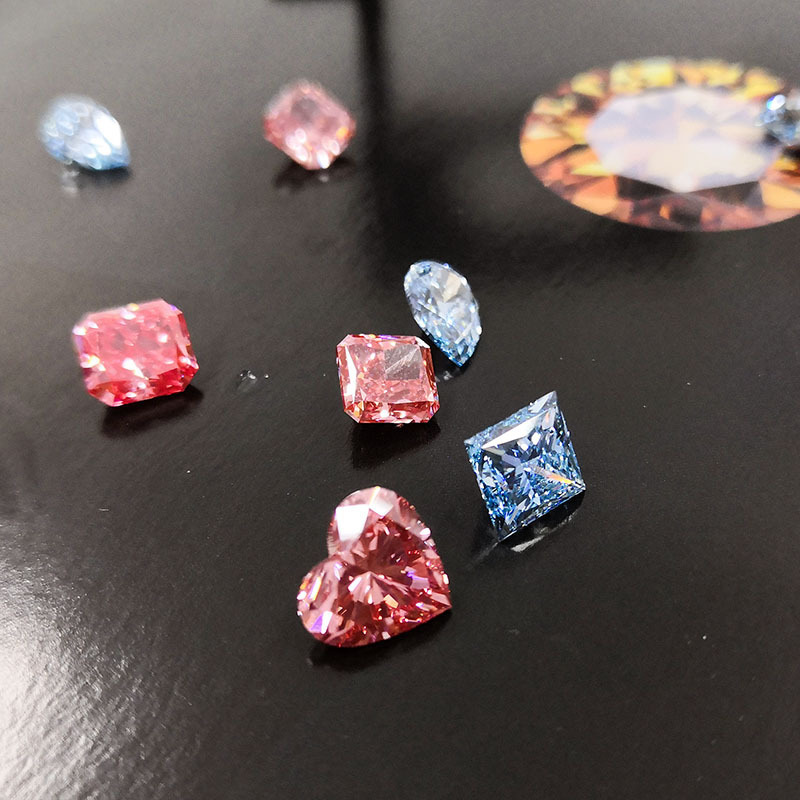 High Quality Melee Colored VS1 VS2 D E F Color Blue Lab Grown Diamonds Loose Lab Created Pink Diamonds