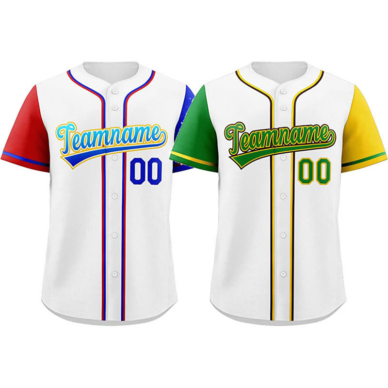 Mens Baseball Jersey Custom Polyester Sublimated Embroidery Logo Pull Over V Neck Mens Baseball Jersey By Madrid Sports