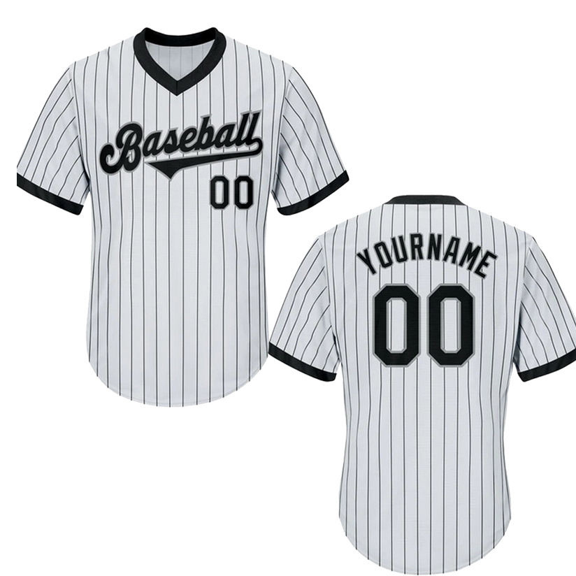 Mens Baseball Jersey Custom Polyester Sublimated Embroidery Logo Pull Over V Neck Mens Baseball Jersey By Madrid Sports