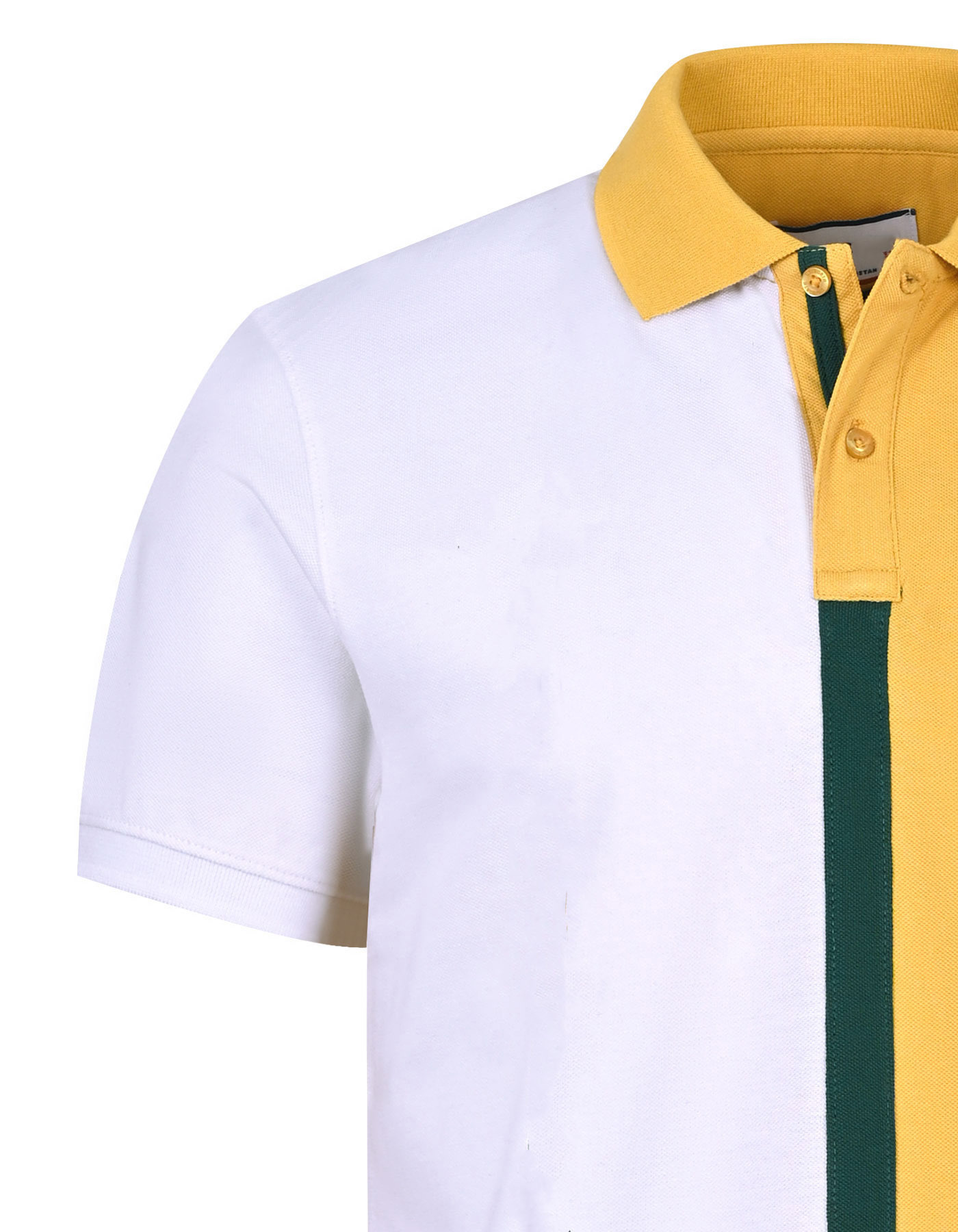 Yellow Color Block Polo Shirt  100% Plain Single Color T-Shirts Polyester Material With Custom Logo and Pack Design & Color