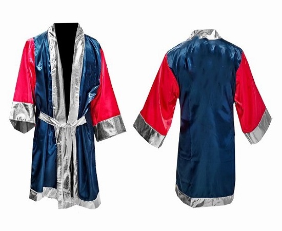 Three Tone Custom Boxing Robe With Hood For Boxing Match Cheap Price Boxing Robe Gown With Custom Color Logo & Design