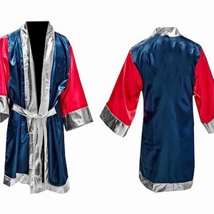 Three Tone Custom Boxing Robe With Hood For Boxing Match Cheap Price Boxing Robe Gown With Custom Color Logo & Design