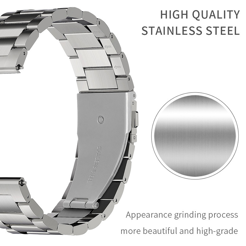 Stainless Steel watch Straps For Samsung Galaxy Watch3  Active 1 2   Metal Bracelet Band Loop For Huawei solid metal watch band