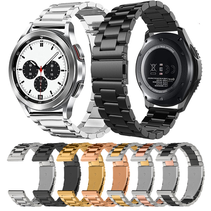 Stainless Steel watch Straps For Samsung Galaxy Watch3  Active 1 2   Metal Bracelet Band Loop For Huawei solid metal watch band