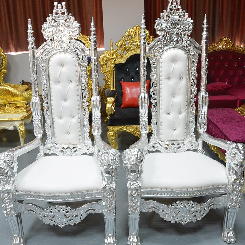 Wholesale Royal Luxury Cheap King And Queen High Back  Gold Throne Chairs  Wedding Chairs For Groom And Bride