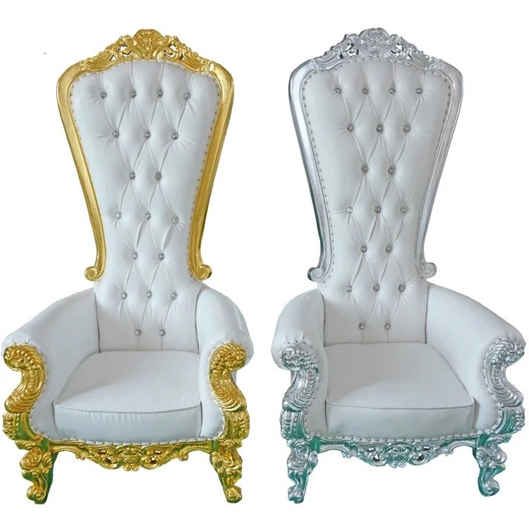 Black Princess Queen Bridal Silver Throne Chairs Wedding Decoration Chairs Luxury Queening King Louis Chair For Brides And Groom