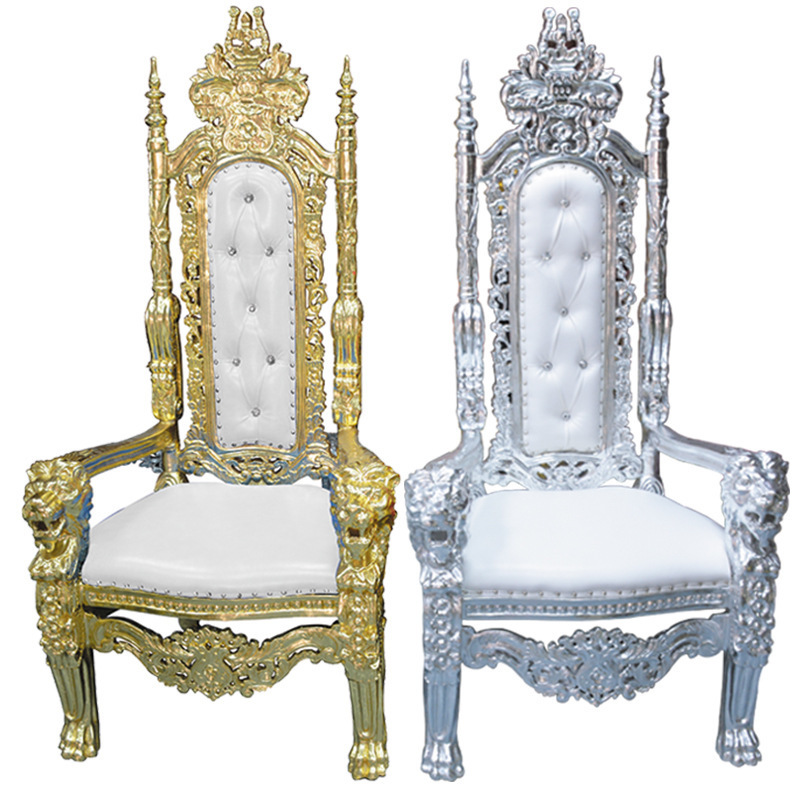 Wholesale Royal Luxury Cheap King And Queen High Back  Gold Throne Chairs  Wedding Chairs For Groom And Bride