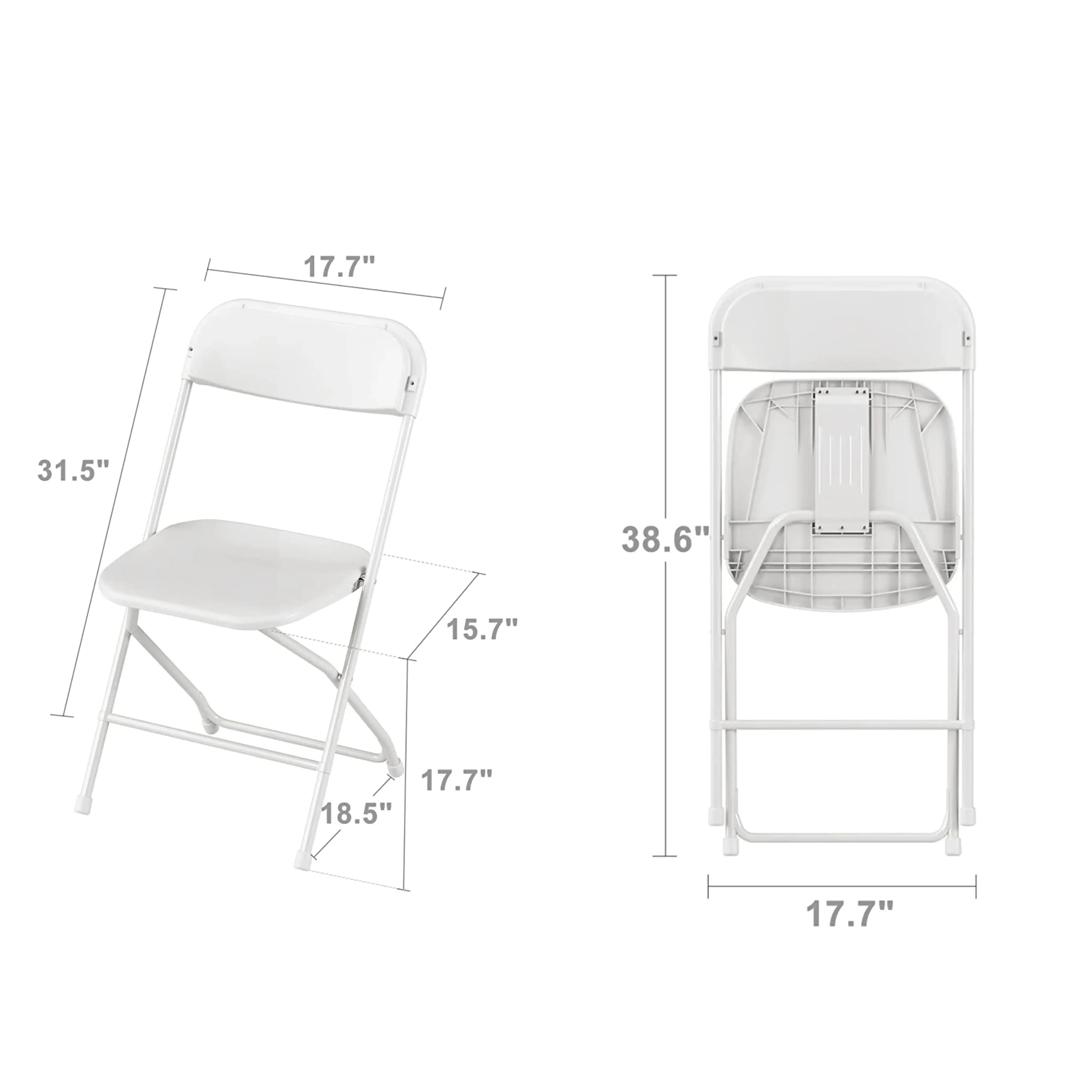 Wholesale Portable Chair With Iron Frame Stackable White Plastic Folding Chair For Office Wedding Party Indoor Outdoor Events