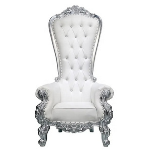 Black Princess Queen Bridal Silver Throne Chairs Wedding Decoration Chairs Luxury Queening King Louis Chair For Brides And Groom