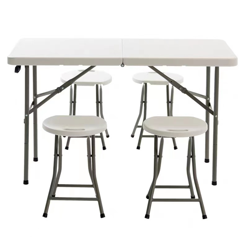 Wholesale Outdoor Lightweight Portable Rectangular Table White Camping Plastic Folding Table For Banquet Party Events