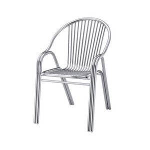 High Quality Garden Outdoor Lounge Chair Restaurant Dinging Chair Durable Stackable Stainless Steel Armchair