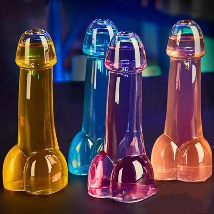 Decoration Wine Glasses Cocktails Glassware Penis Shaped Cocktail Drinking Glass Cup Bottle