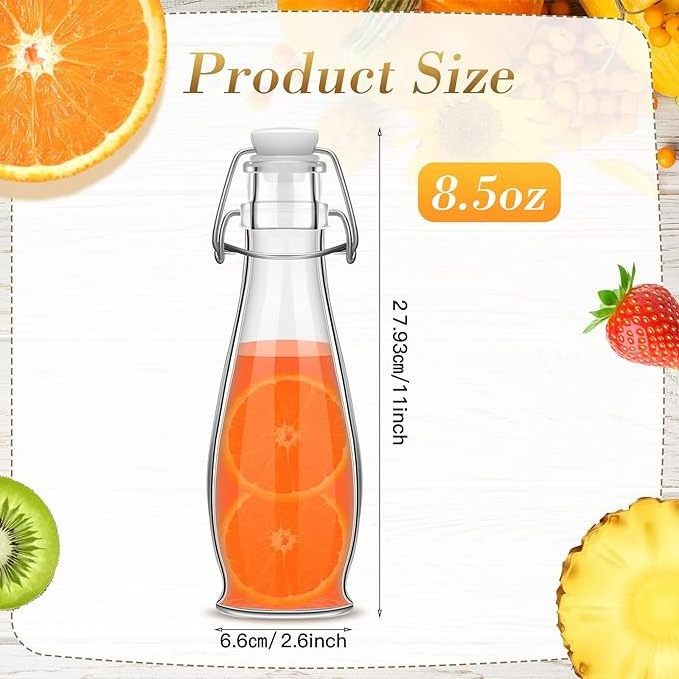 Wholesale Glass Bottle 8.5oz Swing Top Glass Bottles with Flip Top Airtight Lid Flip with Lids Homemade Drinks Juice  Kombucha