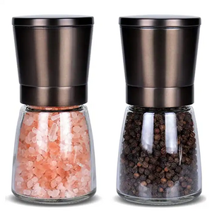 2024 Popular Bronze Color Spice Shakers with Stainless Steel Salt Adjustable Coarse Mills Electroplating Salt And Pepper Grinder