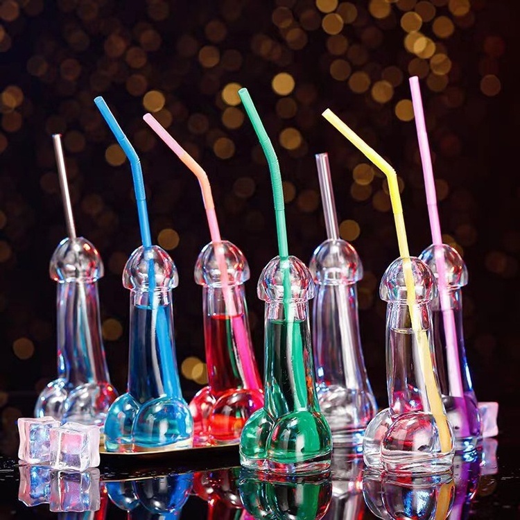 Decoration Wine Glasses Cocktails Glassware Penis Shaped Cocktail Drinking Glass Cup Bottle