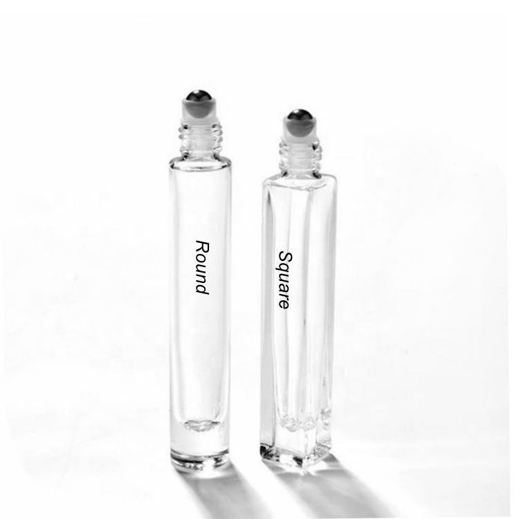 Wholesale Square Round Thick Bottom Perfume Glass Bottle Roller 10ml Roll on Bottle for Essential Oil