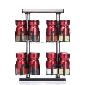 New Design Revolving 12 Jars 6 Jars  Counter top Rack Tower Organizer with Free Spice Refills