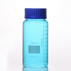 High Quality Glass Media Storage Reagent Bottle Lab Borosilicate 3.3 Glass Wide Mouth Media Bottle with GL80 Screw Cap