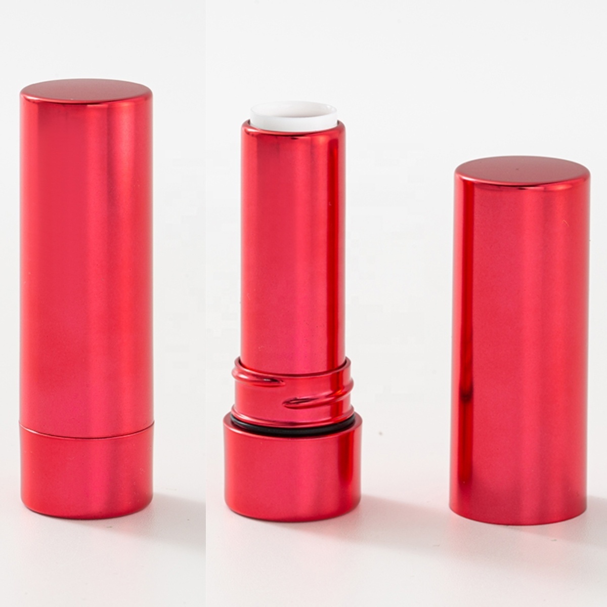 3.5g Luxury Aluminum Color Lip Balm Tube Eco-Friendly Plastic Lipstick Container Red Metal Custom Lipstick Tube Lip Stick Case