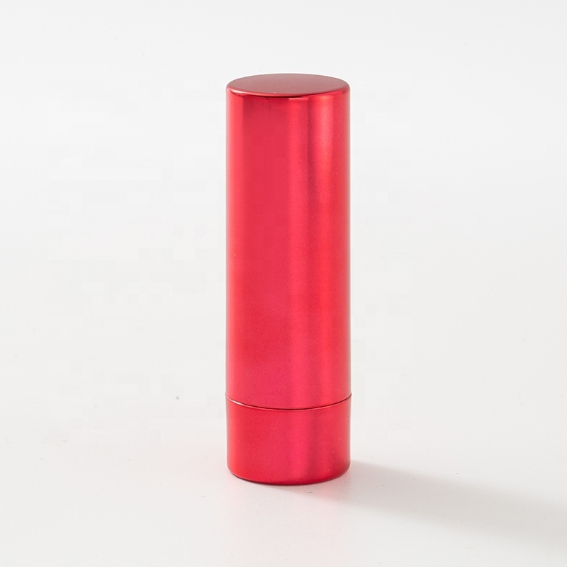 3.5g Luxury Aluminum Color Lip Balm Tube Eco-Friendly Plastic Lipstick Container Red Metal Custom Lipstick Tube Lip Stick Case