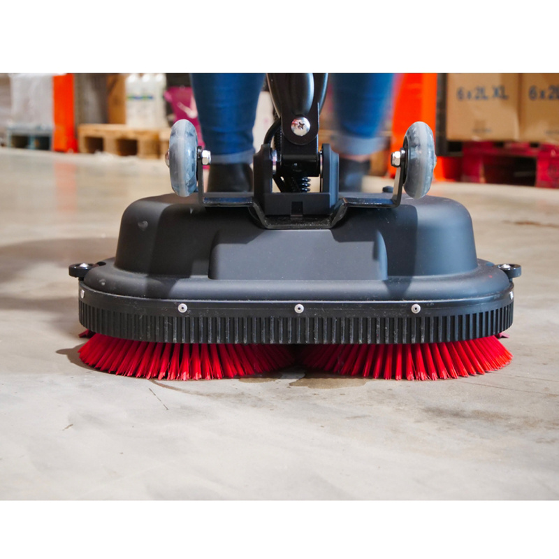 Mini hand pushed lithium battery floor scrubber with dual brush C430BN