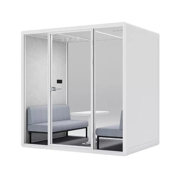 Indoor 4 Seat Modular Co Working Pod Noise Reduce Work Soundproof Booth Large Meeting Office Pod