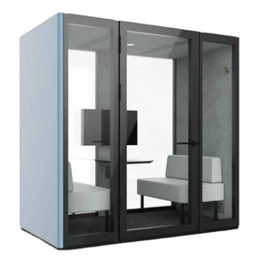 Indoor 4 Seat Modular Co Working Pod Noise Reduce Work Soundproof Booth Large Meeting Office Pod