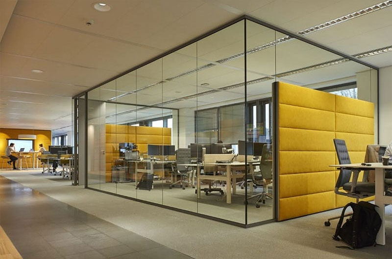 Modern Modular Soundproof Frameless Demountable Aluminum Tempered Single Or Double Glazing Clear Office Glass Partition Wall