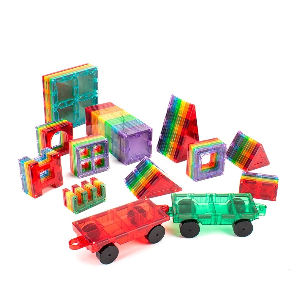 Best magnetic tiles for  toddles educational magnetic building tiles toys magnet blocks for kids plastic construction blocks set