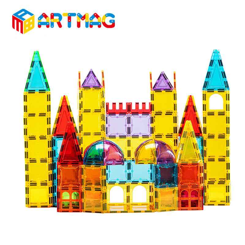 Wholesale popular kids toys educational 1.15kg magnetic tiles building  blocks tiles magnetic blocks sets