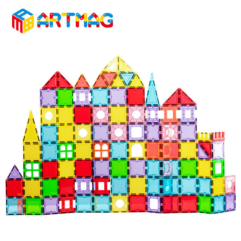 Wholesale popular kids toys educational 1.15kg magnetic tiles building  blocks tiles magnetic blocks sets