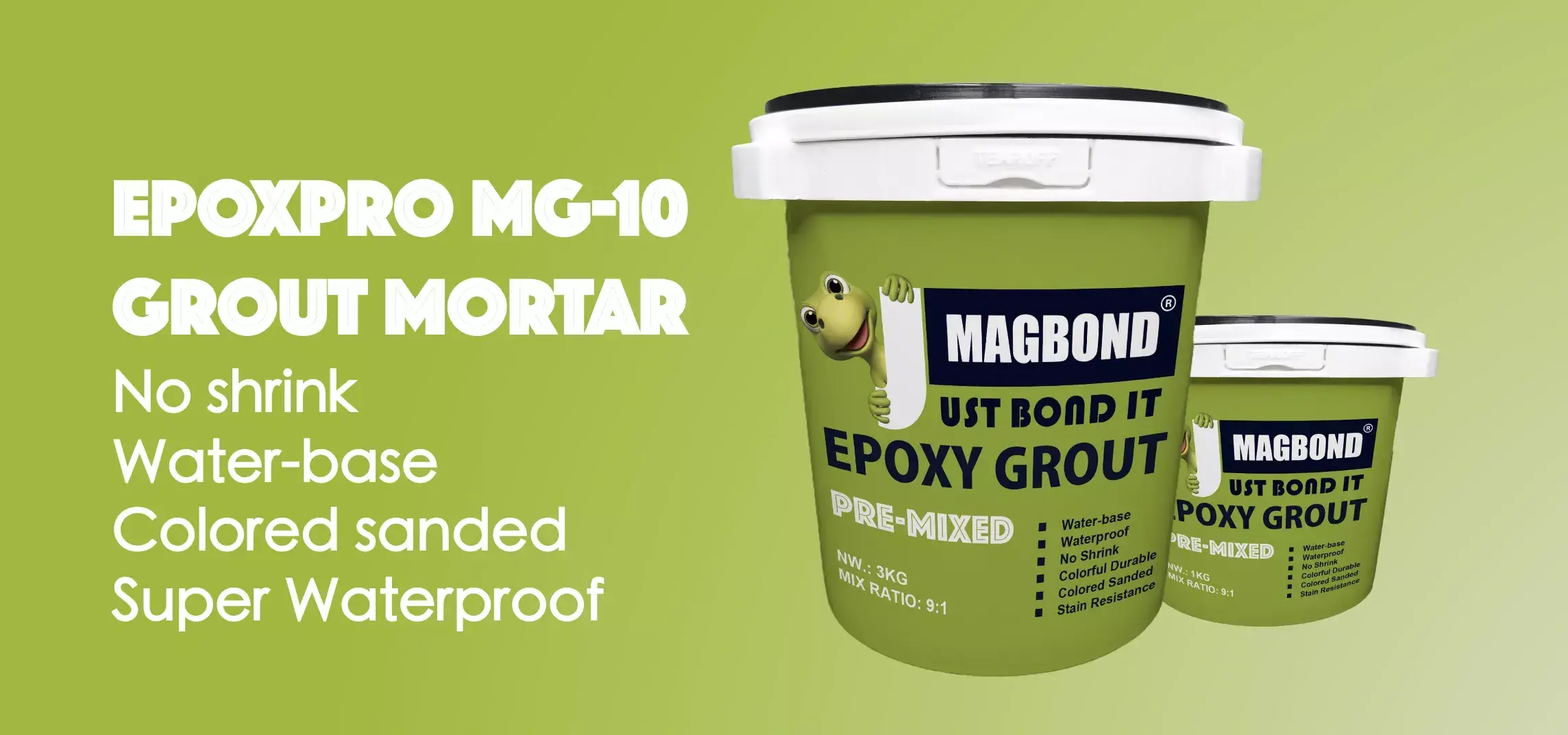 Eco-freiendly, easy to operate, MG-10 Water-base Epoxy Tile Grout Mortar, good-bonding