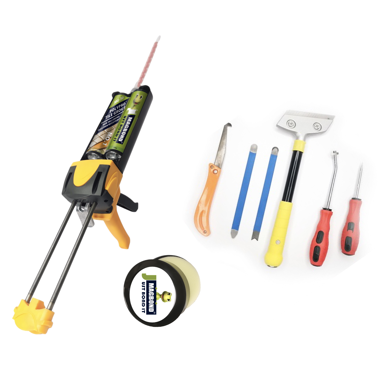 Tile Grouting Tools Kit, Two Component Cartridge Tile Grout Caulking Gun TOOLPRO-30