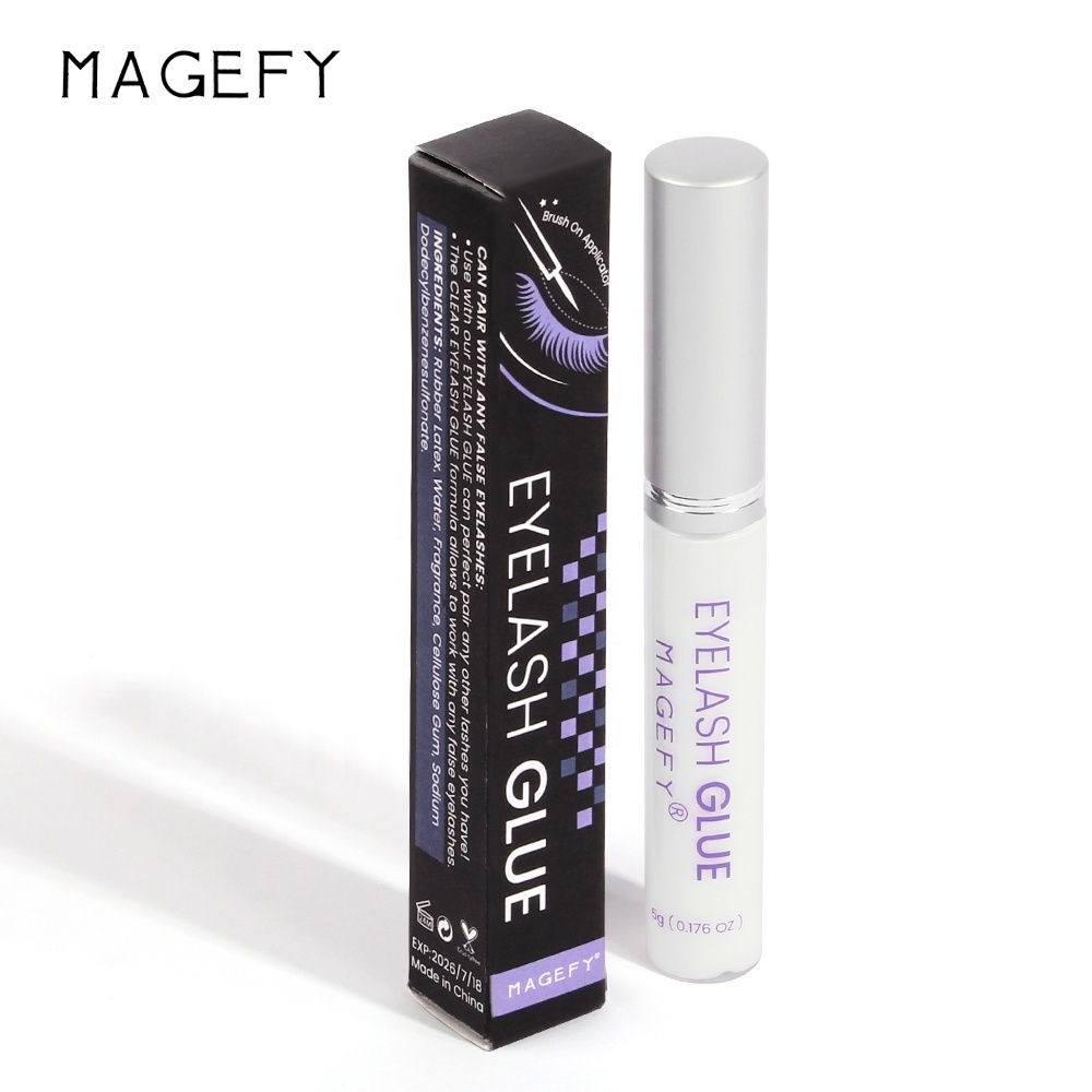 MAGEFY wholesale custom waterproof long lasting lash glue fast dry eyelash extension glue for strip lashes