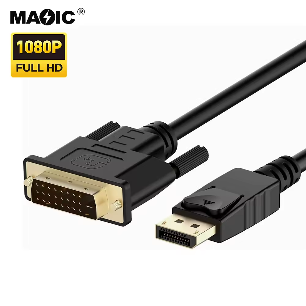 Wholesale 1.8M 6FT 3m 10ft Gold Plated Full HD 1080P DisplayPort to DVI DP to DVI Cable for Projector Laptop Monitor