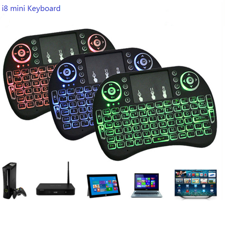 I8 Air Mouse 2.4Ghz Mini Wireless Touch Keyboard With Backlit