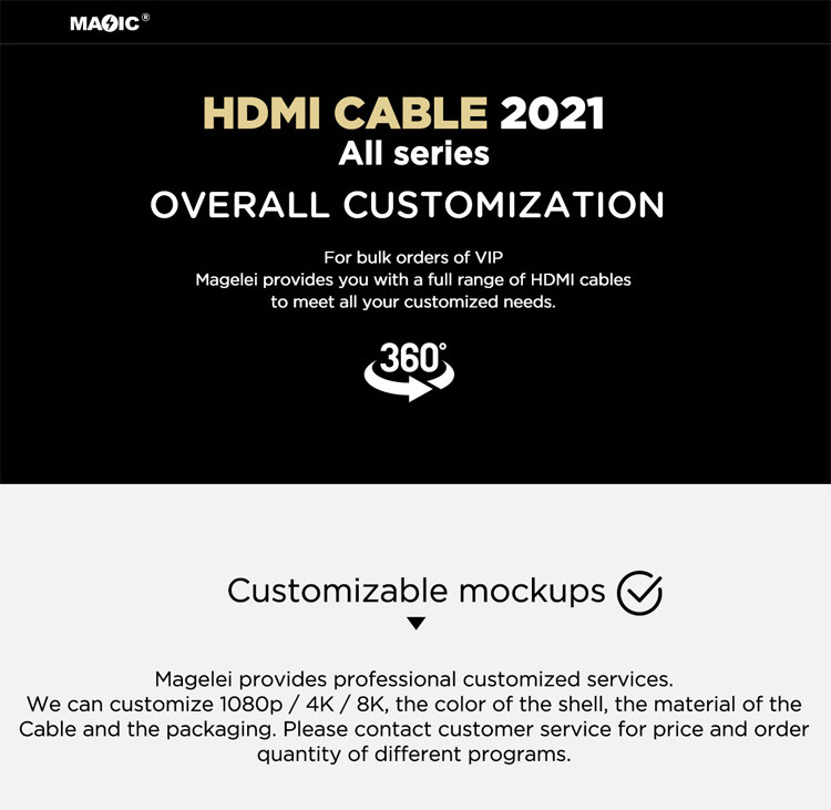 Wholesale Male to Male Gold Plated High Speed HDMI Cable OEM Support 3D 4K and 2160P 1080P 1M 1.5M 2M 3M 5M 10M 15M 20M