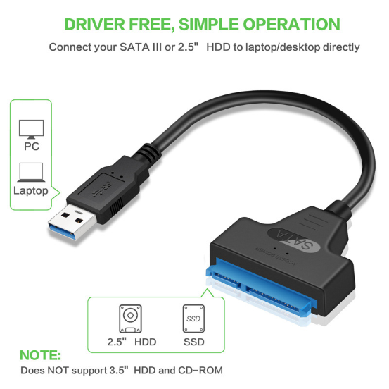 OEM 0.2m 0.3m 0.5m USB 3.0 to SATA Cable Computer IDE SATA Connector Adapter