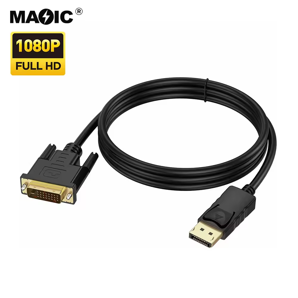 Wholesale 1.8M 6FT 3m 10ft Gold Plated Full HD 1080P DisplayPort to DVI DP to DVI Cable for Projector Laptop Monitor