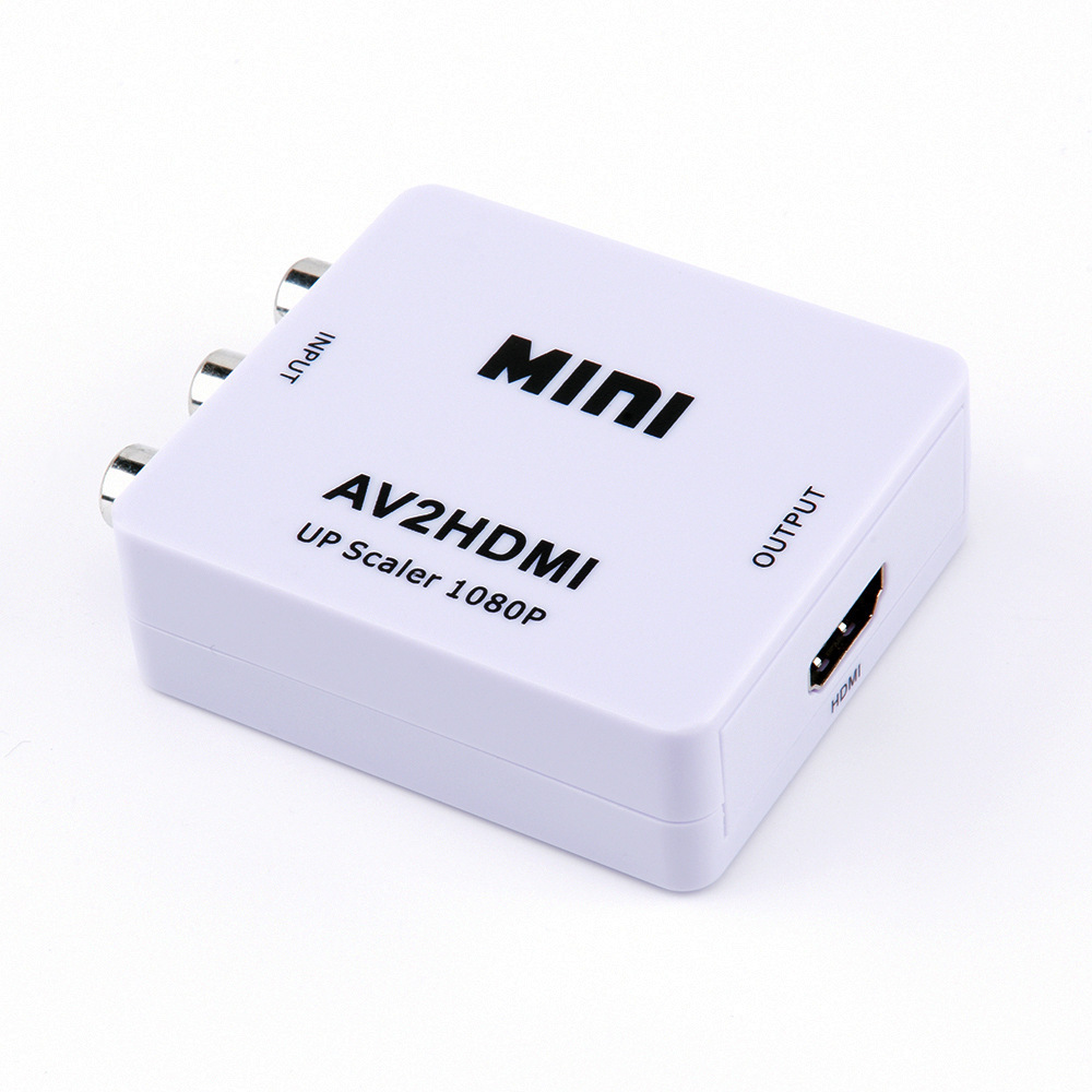 Hot Selling 1080P Mini RCA Composite CVBS AV to HDMI Video Audio Adapter AV2HDMI Converter With USB Charge Cable for TV Laptop