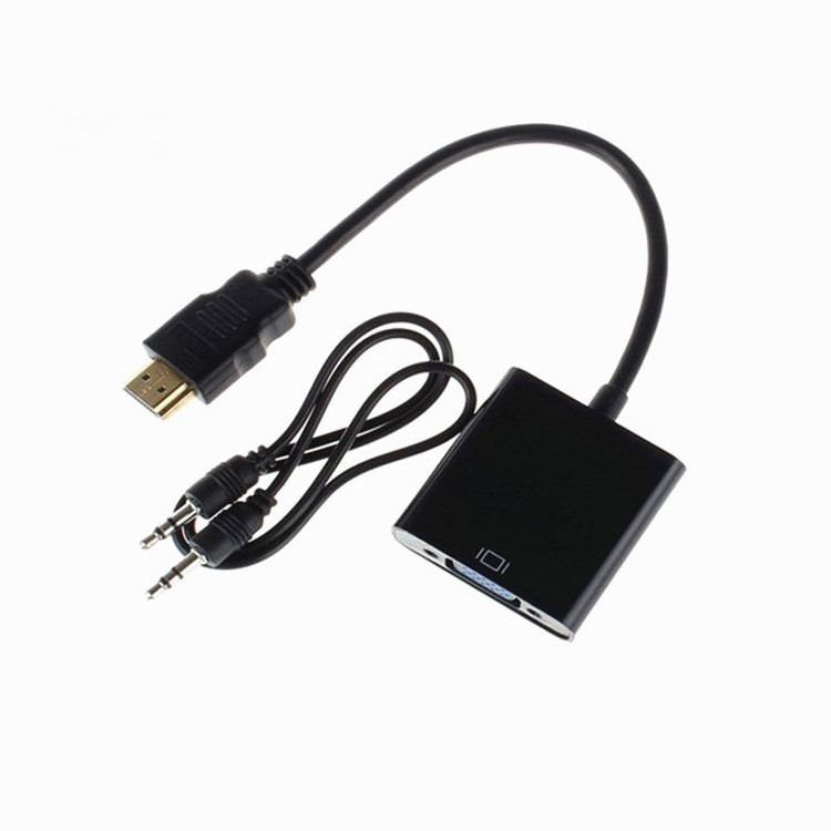 25cm Hot Sale 1080P 60HZ HDMI Male To VGA Female Adapter Cable HDMI To VGA Converter With Audio video Cable Converter support 3D