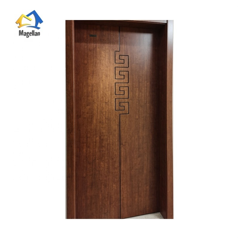 Factory Manufacturing French Residential Exterior Security Entry Soundproof Solid Wooden Doors