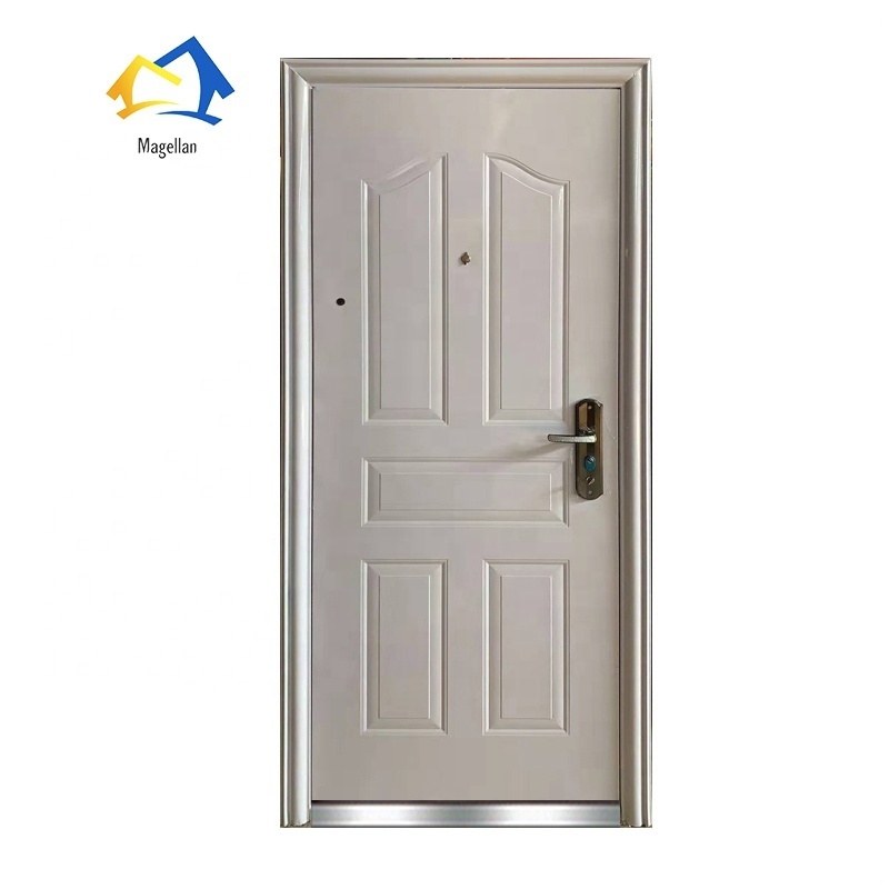 Fire Rated Steel Door with Glass Insert Steel Door Skin Moulds Lockset Security Door