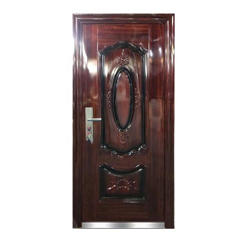 Fire Rated Steel Door with Glass Insert Steel Door Skin Moulds Lockset Security Door