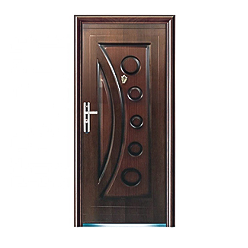 Fire Rated Steel Door with Glass Insert Steel Door Skin Moulds Lockset Security Door